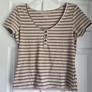 American Eagle Stripped Cropped Top